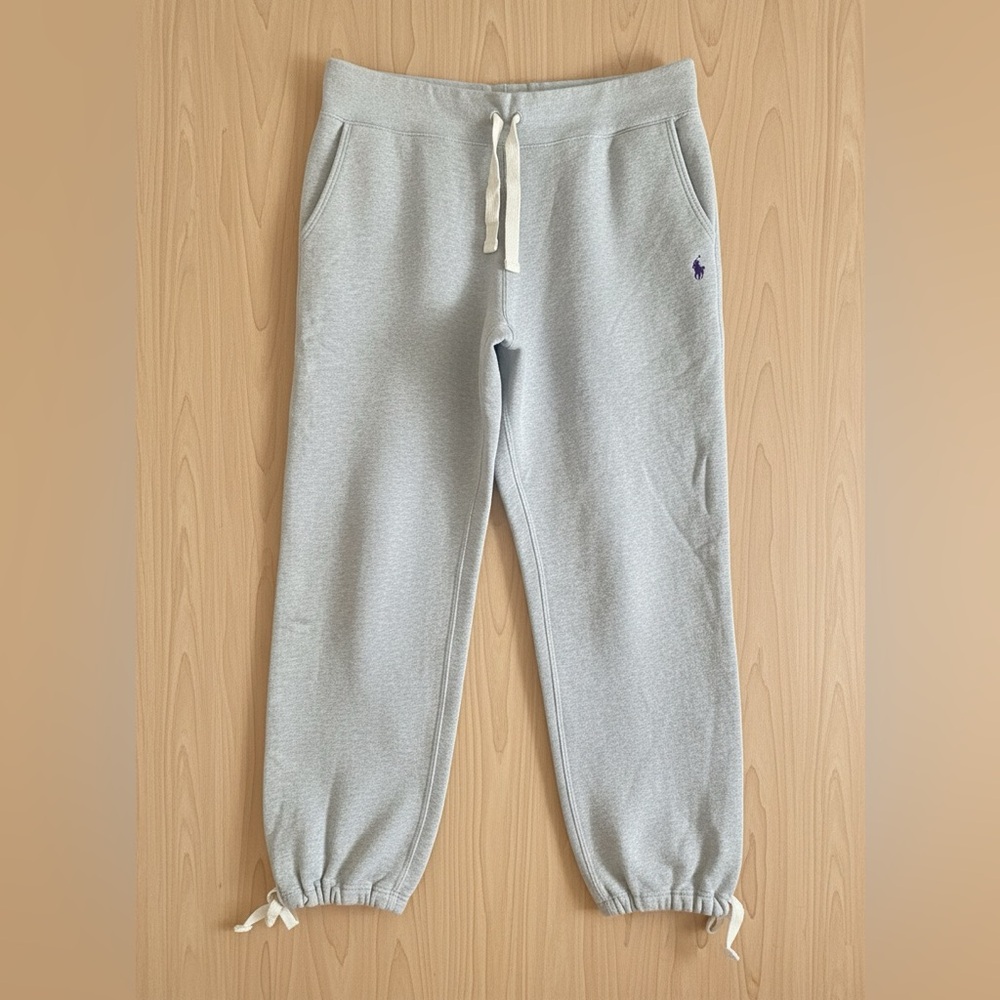 Polo Ralph Lauren Men’s Gray Fleece Sweatpants XL – Drawstring Waist & Hem